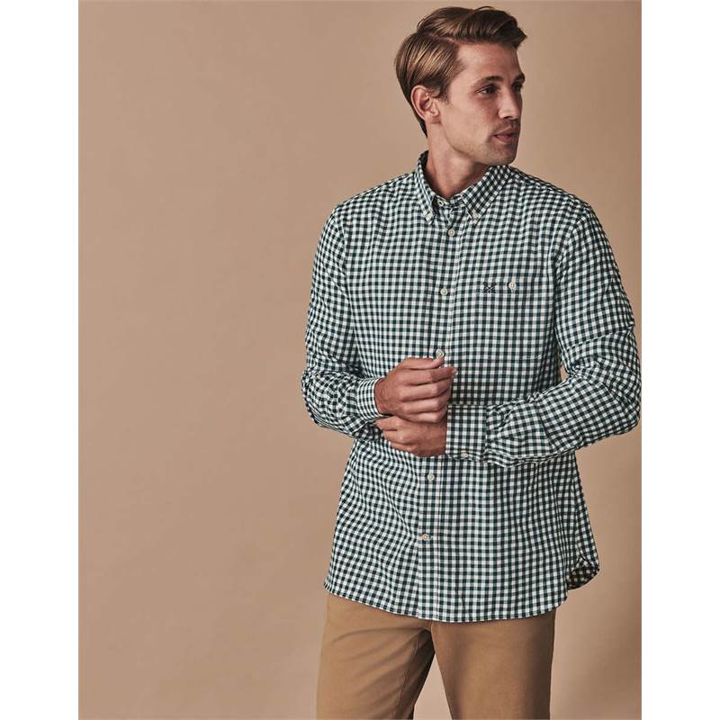 Crew Clothing Mens Long Sleeve Slim Fit Gingham Flannel Shirt-5